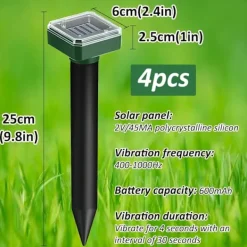 Skadedjur & Insekter-Solcellsdriven mullvadsskrämma 4-pack