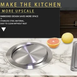 DMstore Soptunnor-Sopbehållare med rostfritt stål lock, inbyggt, balanserat, svängbart lock