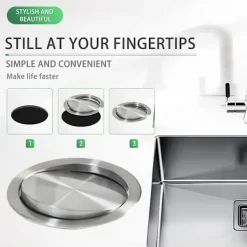 DMstore Soptunnor-Sopbehållare med rostfritt stål lock, inbyggt, balanserat, svängbart lock