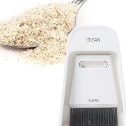 Rengöringsmedel-Sopskyffelset, dammborstar skrivbord bord mini kvast rengöringsborste torkningsverktyg (grå vit)