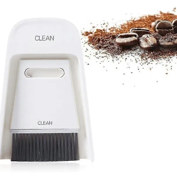 Rengöringsmedel-Sopskyffelset, dammborstar skrivbord bord mini kvast rengöringsborste torkningsverktyg (grå vit)