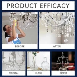 Rengöringsmedel-Sparkle Plenty Ljuskrona Rengöring Dropptorka Spray Ingen Torkning - Dammtorkare & Streckfri Glasrengöringsspray 2PCs