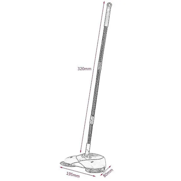 Städmaskiner-Spin Hand Push Broom Justerbar Sopa Utrustning Hem