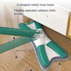 Städmoppar-Spinnmopp Tvätta Flat Mopp GRÖN