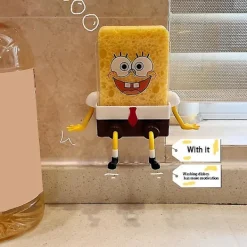Svampar & Dukar-Spongebob Diskställ Cartoon Kreativ Diskställ Är Tillverkad Av Hållbara Och Lättstädade Material För Disktrasa Diskborste Gryta