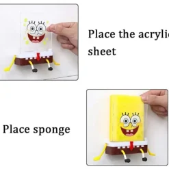 Svampar & Dukar-Spongehållare i tecknad film med svamp, kökssvampar SpongeBob-hållare, diskbänkshylla svamp avloppsställ
