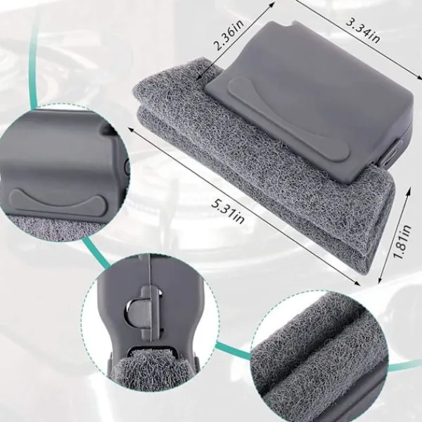 ATELA Fönsterrengöring-3st Creative Groove Rengöringsborste, Magic Fönsterrengöringsborste, Rengör snabbt alla hörn och luckor, Stark Power