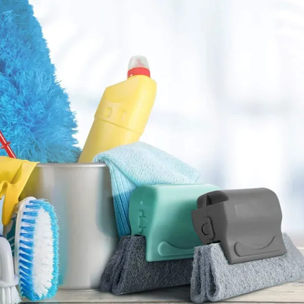 ATELA Fönsterrengöring-3st Creative Groove Rengöringsborste, Magic Fönsterrengöringsborste, Rengör snabbt alla hörn och luckor, Stark Power