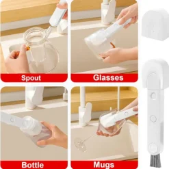 Rengöringsmedel-St Cup Lock Rengöringsborste, Vattenflaskrengöringsborste | Rengöringsborste för Trånga Utrymmen i Flaskor, Muggar, Tumblers, Sp