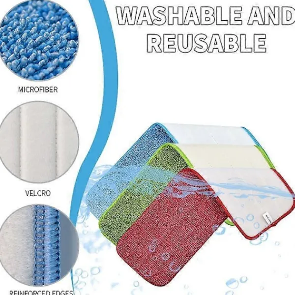 NICEGOU Städmoppar-st Gray 42*14cm Mikrofiber Plattmopp Ersättningsduk, Vattenspraymopp Ersättningsduk