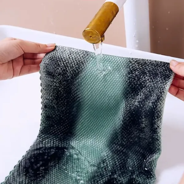 ATELA Svampar & Dukar-10st mikrofiber glasrengöringsduk trasa luddfri för fönster bil kök spegel inga spår återanvändbar fiskfjäll trasa polering 25*25cm