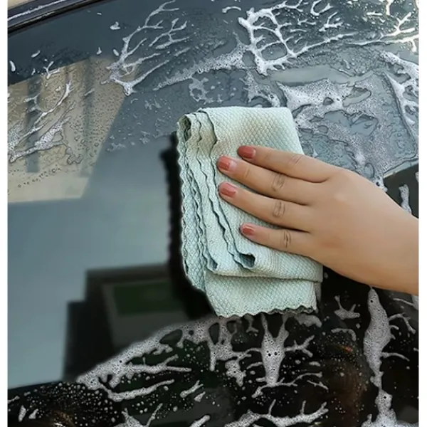 ATELA Svampar & Dukar-10st mikrofiber glasrengöringsduk trasa luddfri för fönster bil kök spegel inga spår återanvändbar fiskfjäll trasa polering 25*25cm