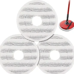 KOOLYou Städmoppar-3st mopppåfyllning för Vileda Spin And Clean Mopp, Byte av spinnmopphuvud, tvättbart återanvändbart mikrofibermopphuvud