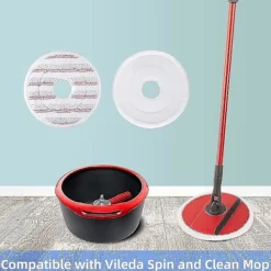 KOOLYou Städmoppar-3st mopppåfyllning för Vileda Spin And Clean Mopp, Byte av spinnmopphuvud, tvättbart återanvändbart mikrofibermopphuvud