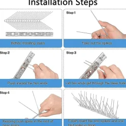Skadedjur & Insekter-st rostfria fågelpiggar, stålfågelpiggar, anti-duvpinnar, fågelavvisande piggar, för balkongtak och fönster, 33 cm
