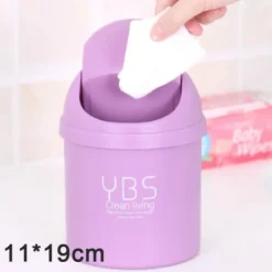 Soptunnor-Stationär mini soptunna liten papperskorg hushåll med papperskorgar skrivbord lila L L