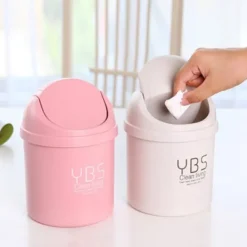 Soptunnor-Stationär mini soptunna liten papperskorg hushåll med papperskorgar skrivbord lila L L