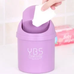 Soptunnor-Stationär mini soptunna liten papperskorg hushåll med papperskorgar skrivbord lila L L