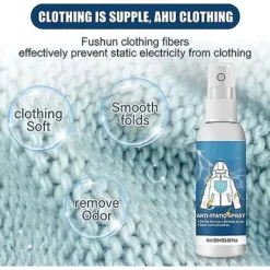 FMYSJ Rengöringsmedel-Statisk Spray för Kläder, Statisk Spray, Statisk Eliminator Spray, Statisk Bortskaffare för Kläder, Statisk Skyddsspray för Kläder, 100ml (FMY)