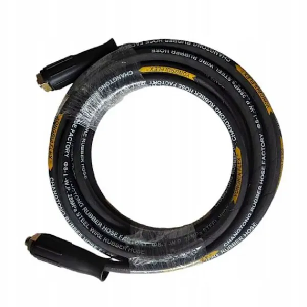Rosfix Högtryckstvättar-SteelHose Black Pro 10M – Hogtrycksslang med Stalflata | M22 X M22 | 250 Bar | Kompatibel med Karcher HD HDS