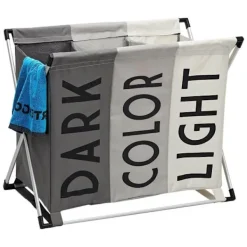 B2X Tvättillbehör-Stilren 3-delad Tvättkorg: Modern Design, Sortera & Förvara