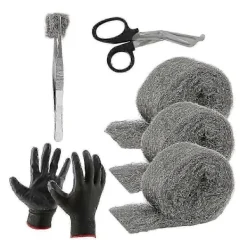 Skadedjur & Insekter-Stålull Musselskydd Hål och Fyllmedel, 3-pack, 8,4 cm X 3 m, Stålull Musselskydd DIY Kit Fil