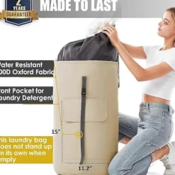 GIFT OF G Tvättillbehör-Stor Kapacitet Kraftig 115L Tvättryggsäck med Robusta Remmar - Militärgrön College Toppmatad Duffelväska