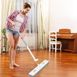 ESTONE Städmoppar-Stor Platt Moppset, 360° Swivelmopp med Urvridningsfunktion, Platt Mopp med Återanvändbara Mikrofibermoppdynor Kompatibla med Trägolv Laminatplattor -hg Mop with 6 Pads | Fyndiq