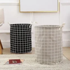 Tvättillbehör-Stor Tvättkorg Rund Smutsiga Kläder Vikbar Hink Förvaring Tunna Organizer 1pc