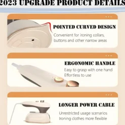 Ångtvättar-Strykjärn Multifunktionell Handhållen Våt- och Torrångstrykjärn Khaki
