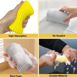 Svampar & Dukar-Super Dammsvamp, Magisk Dammtvättsvamp Våt Dammsvamp För Hushållsdammtvätt Persienner, Glas,