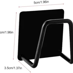 Svampar & Dukar-Svampställ i rostfritt stål, diskbänkssvampställ, självhäftande svamphållare, diskbänkssvamphållare, 4 stycken, svart 5*5cm