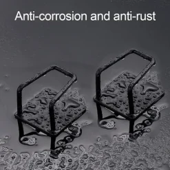 Svampar & Dukar-Svampställ i rostfritt stål, diskbänkssvampställ, självhäftande svamphållare, diskbänkssvamphållare, 4 stycken, svart 5*5cm