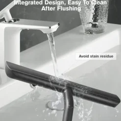 Fönsterrengöring-Svart duschskrapa, duschglsskrapa, duschskrapa med silikonfäste, silikonskrapa för badrum, glas, kakel, rengöring utan ränder