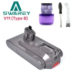 SWAREY Dammsugare & Tillbehör--batteri för Dyson V11-serien 6000mAh Li-ion 25,2V med postfilterelement och 1 borste och skruvmejsel One-Click Installation