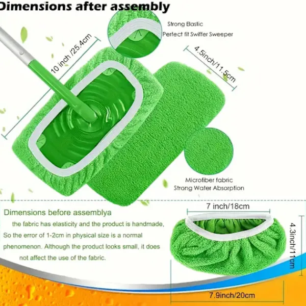 DMstore Städmoppar-Swiffer Mopp Ersättningsdyna, Platta Golvmoppduk, Tvättsbar och Hållbar Ersättningsmoppduk, Dammmopphuvud, Användning i Våt och Torr