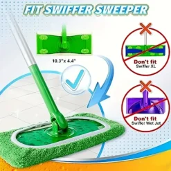 DMstore Städmoppar-Swiffer Mopp Ersättningsdyna, Platta Golvmoppduk, Tvättsbar och Hållbar Ersättningsmoppduk, Dammmopphuvud, Användning i Våt och Torr