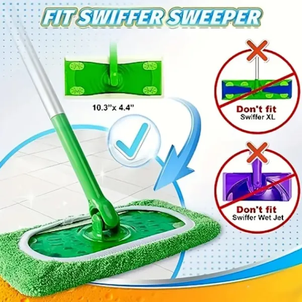 DMstore Städmoppar-Swiffer Mopp Ersättningsdyna, Platta Golvmoppduk, Tvättsbar och Hållbar Ersättningsmoppduk, Dammmopphuvud, Användning i Våt och Torr