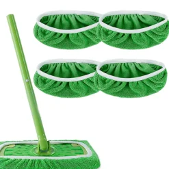 Städmoppar-Swiffer Sweeper Mopp Ersättningsdynor, dukar för Swiffer Golvmopp, Återanvändbart Cover 4PCS