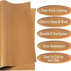 Strykjärn-Teflonark för värmepress - 2-pack Non Stick ugnsfolie Teflonark Re