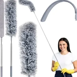 Unbranded Städmoppar-Telescopic dust brush with two attachments - Enklare rengöring under soffan - Städmopp - Easyclean - Dammvippa