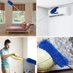 INF Fönsterrengöring-Teleskopdammvippa - 2,5 m utdragbar rengöringsborste för takrengöring