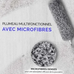 Rengöringsmedel-Teleskopisk dammvippa set om 2 mikrofibertips Lång teleskopisk dammvippa Utdragbar i rostfritt stål tvättbar dammvippa för att rengöra fönster, element | Fyndiq