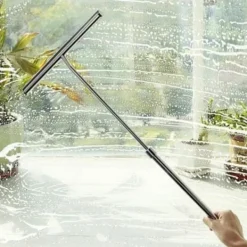 Fönsterrengöring-Teleskopisk duschskrapa med silikonblad för badrum, kök, bil