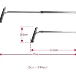 Fönsterrengöring-Teleskopisk duschskrapa med silikonblad för badrum, kök, bil