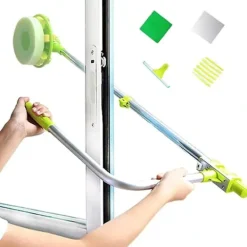 Fönsterrengöring-Teleskopisk fönsterputsare - U-formad skrapa - Lätt att nå