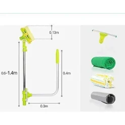 Fönsterrengöring-Teleskopisk Fönstertvättare - U-formad Skrapa - Lättåtkomlig - WELLNGS