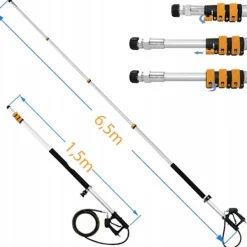 Rosfix Högtryckstvättar-Teleskopisk Tvättlans 1,5-6,3M – 4000 PSI | Aluminium | 5 Munstycken | Kompatibel med Karcher HD HDS