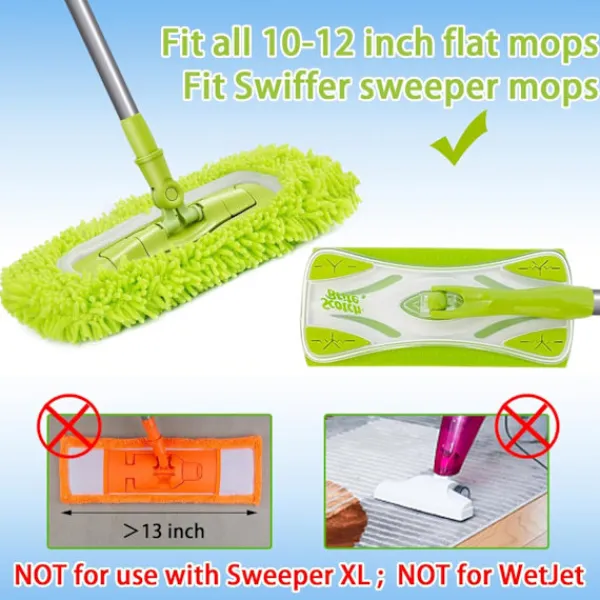 C Städmoppar-Återanvändbara Mikrofiber Torrmoppdukar för Våtmoppar Kompatibla med Swiffer Sweeper Mopp Ersättningsmoppar för Rengöring av Hårda Trägolv