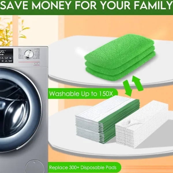 ATELA Städmoppar-Återanvändbara mikrofibermoppdynor för Swiffer Sweeper Mop - torra sop- och våtmoppdynor för hushållsrengöring - 4-pack